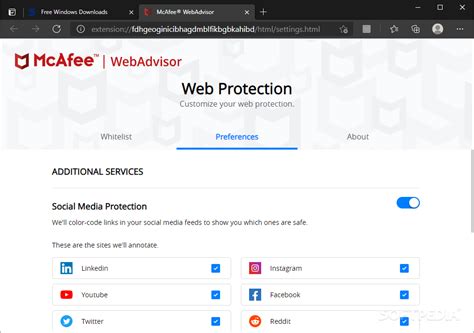 McAfee® WebAdvisor.